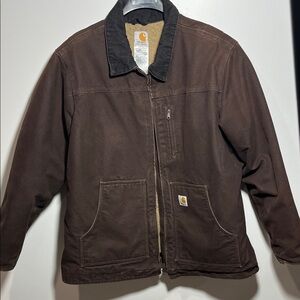 Vintage Carhartt Women’s Jacket Blanket Lined Distressed Brown XL